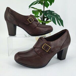 Clarks Women's Brynn Poppy Brown Leather Loafer Size 8